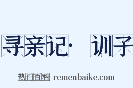 寻亲记·训子是什么意思的图片